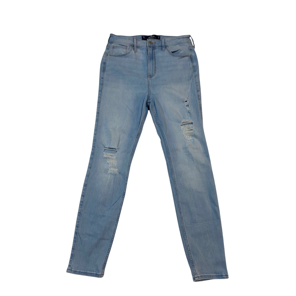 Hollister Ultra High-Rise Super Skinny Distressed Jeans Light Wash W29 L27